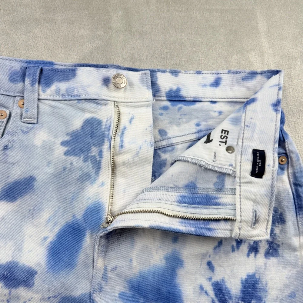 GAP Denim Women's Blue White Tie Dye High Rise 4